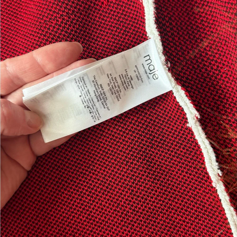 Maje Red and White Knit Cardigan and skirt top size 3, skirt size 36 - Picture 7 of 10